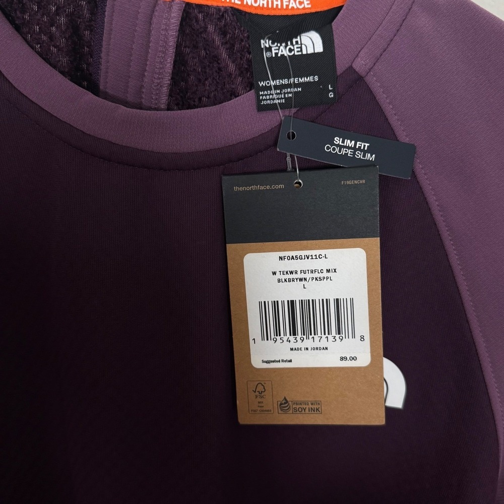 NWT North Face Women's Tekwear Futrflc Sweatshirt L Purple Gorpcore Athleisure - Picture 6 of 9